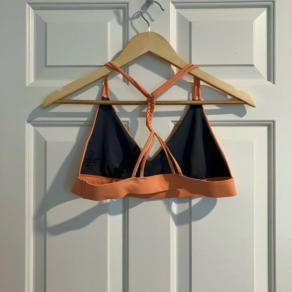 Jolyn Sunset Desert Flower Orange Bikini Top Y Back Braided